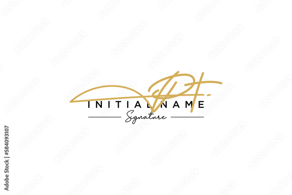 Initial PT signature logo template vector. Hand drawn Calligraphy lettering Vector illustration. Initial PT signature logo template vector. Hand drawn Calligraphy lettering Vector illustration.