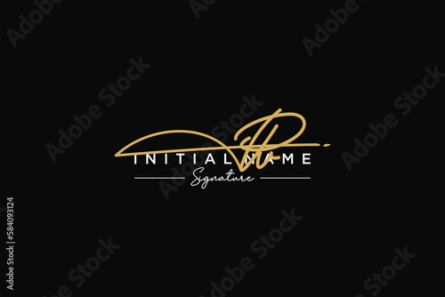 Initial PV signature logo template vector. Hand drawn Calligraphy lettering Vector illustration.