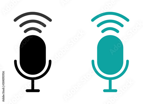 Voice control vector icons set