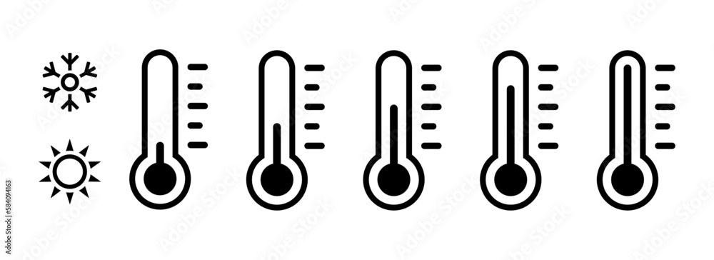 Thermometer vector icons set