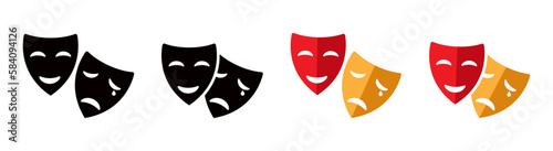 Theatrical mask vector icons