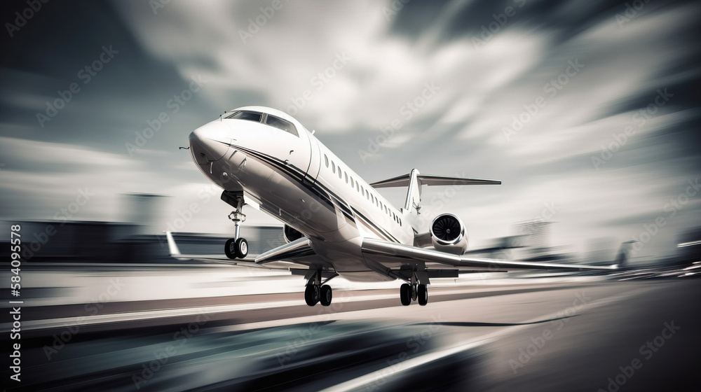 Obraz premium airplane blurred motion. generative AI