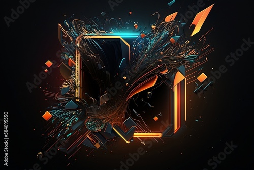 Futuristisches Cyper Wallpaper. Digitale Kunst.
