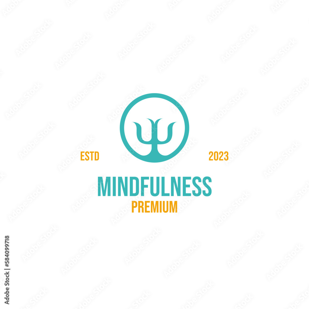Vector mindfulness logo design template illustration idea Vector mindfulness logo design template illustration idea