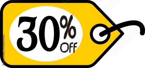30% off, vectorial drawing of a discount tag