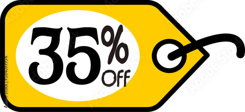 35% off, vectorial drawing of a discount tag