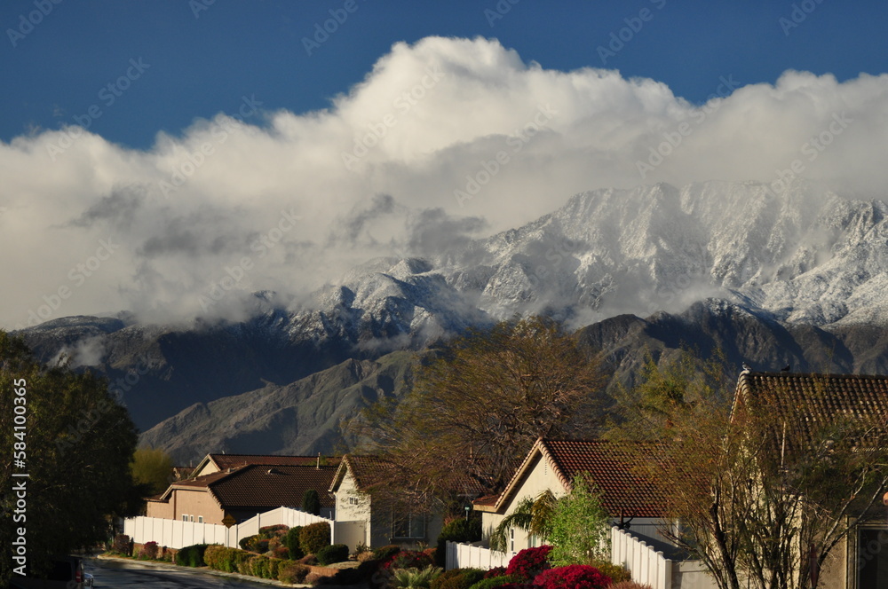 Fototapeta premium Snow-capped mountain peaks