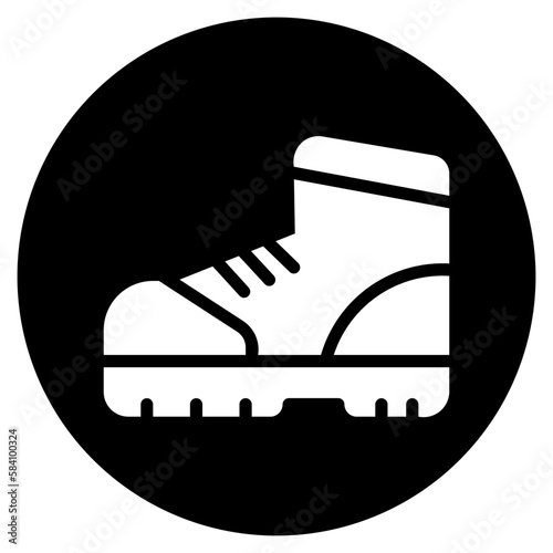 hiking boots glyph icon
