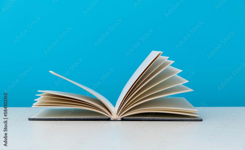Open book on the table Open book on the table