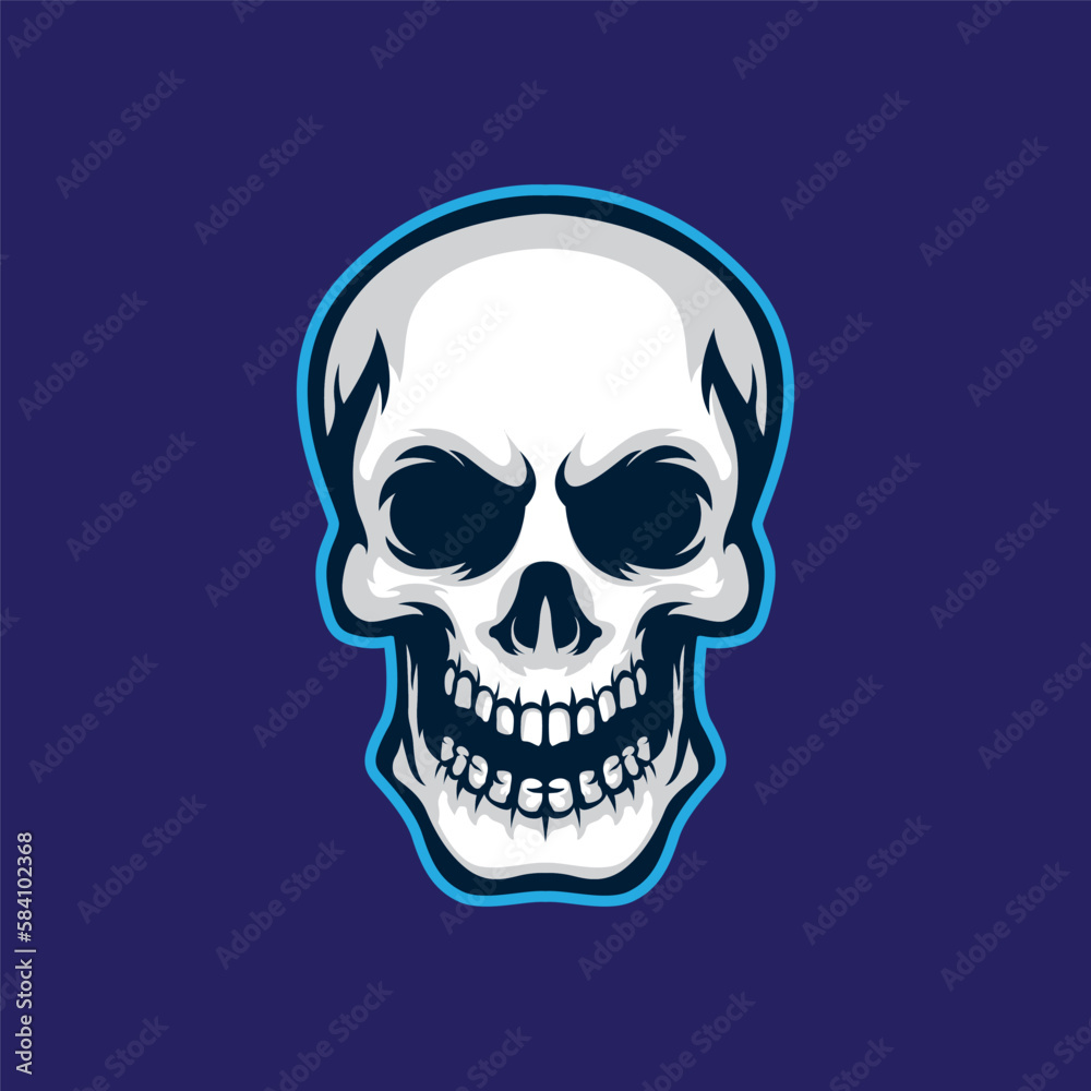 Skull head mascot logo illustration Skull head mascot logo illustration