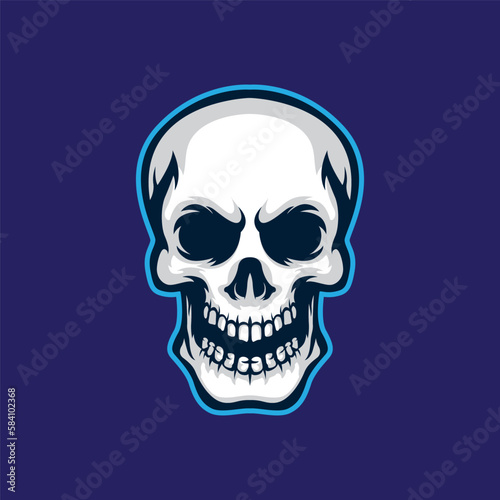Skull head mascot logo illustration