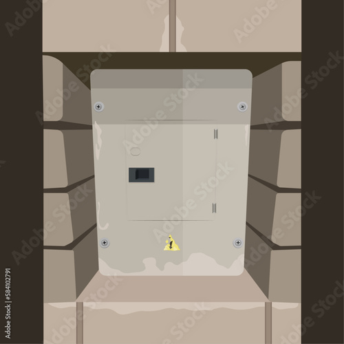 rusty panel board vector illustration