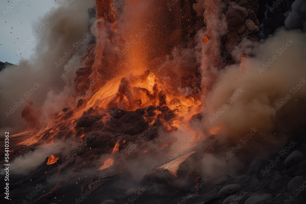 Active Volcano made with generative ai