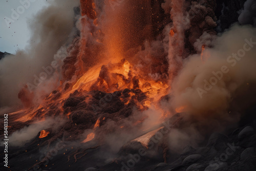 Active Volcano made with generative ai