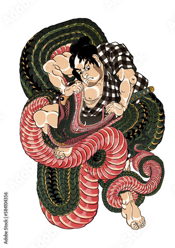 本朝水滸傳剛勇八百人一個 鷺池平九郎　その3