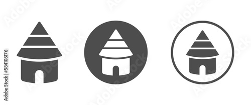  Mud hut vector icon concepts