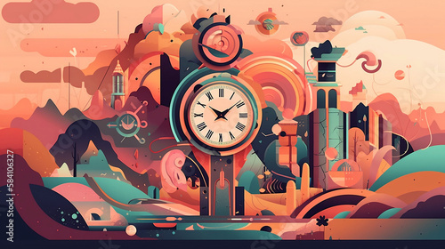 time travel  passage of time  flow of time illustration