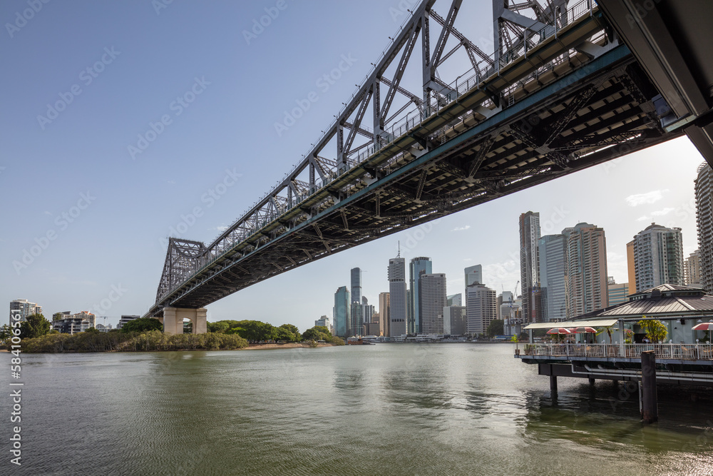 The Iconic Story Bridge on the Brisbane river in Queensland, Australia