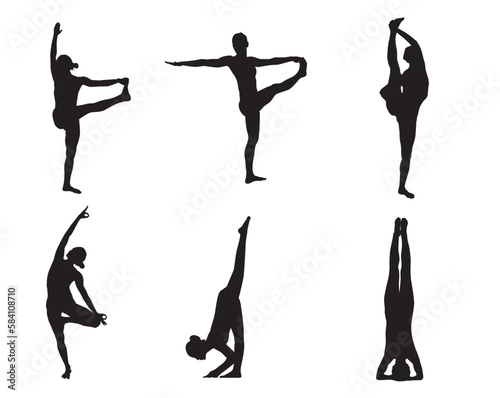 silhouettes of ballet dancers yoga