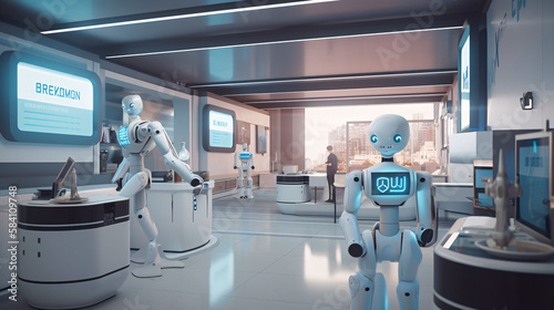 robot futuristic cyber net  generative ai