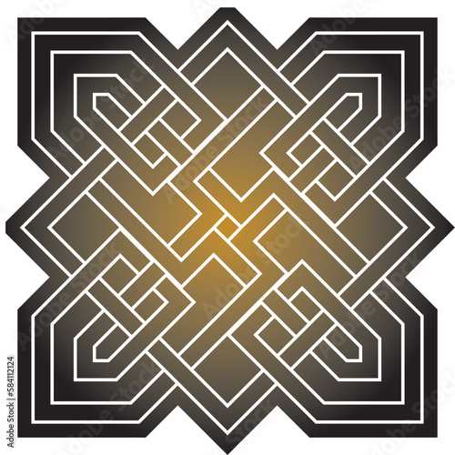 Vector gold and black Celtic knot. Ornament of ancient European peoples. The sign and symbol of the Irish, Scots, Britons, Franks..