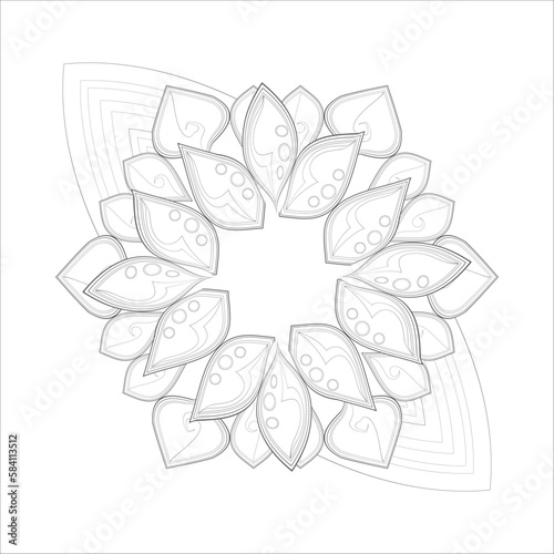 Decorative Doodle flowers in black and white for coloring book, cover or background. Hand drawn sketch for adult anti stress coloring page.-vector