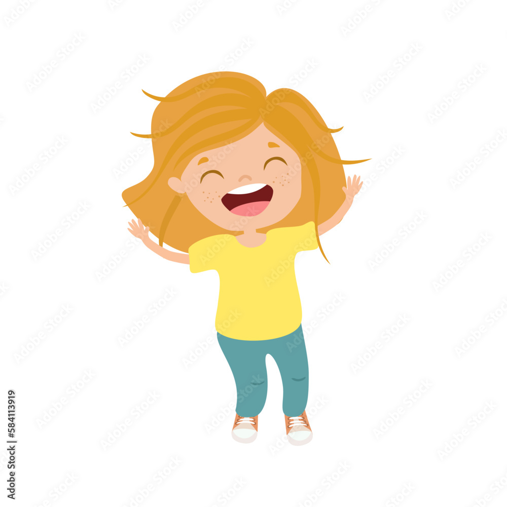 vector image of a happy jumping girl. isolated on a white background vector image of a happy jumping girl. isolated on a white background