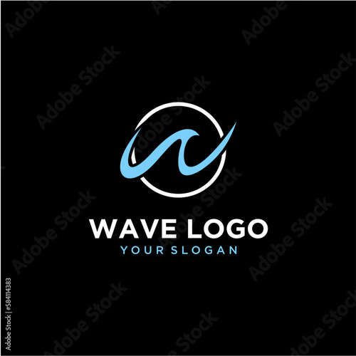 vector letter w logo design with waves