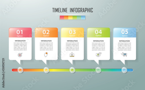 Timeline business concept infographic template, can be used for workflow layout, diagram, number options, timeline or milestones project.
