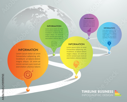 Timeline business concept infographic template, can be used for workflow layout, diagram, number options, timeline or milestones project.
