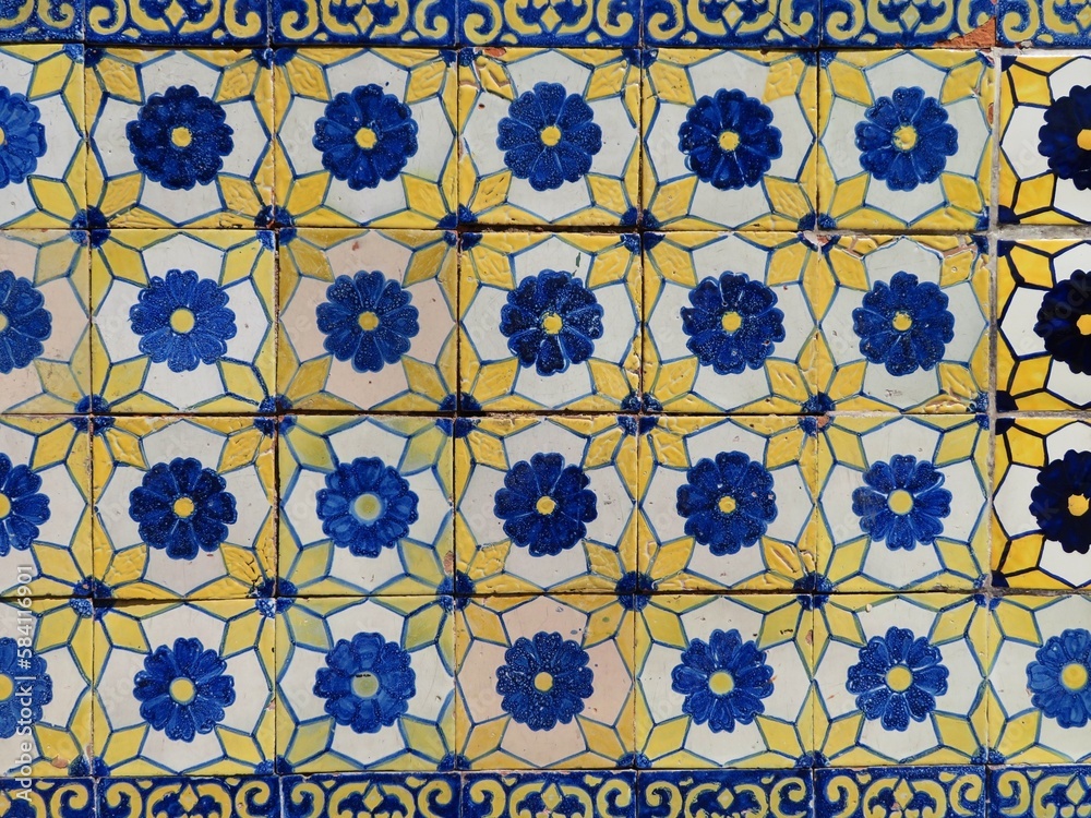traditional mexican colorful tiles, talavera