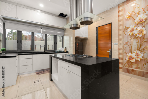 modern kitchen interior with kitchen