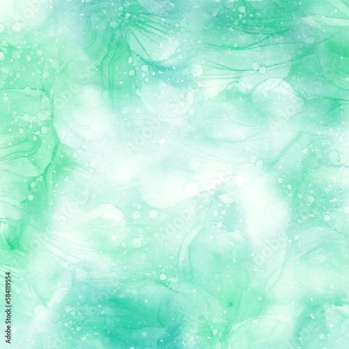 Abstract painted green nature watercolor on paper texture background  Digital paint for template or any design