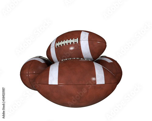  American Rugby Football on Transparent Background