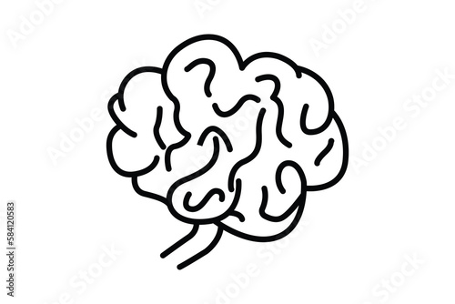 Brain icon illustration. icon related to internal organ. Line icon style. Simple vector design editable. SVG files, EPS, Transparent PNG, JPG.