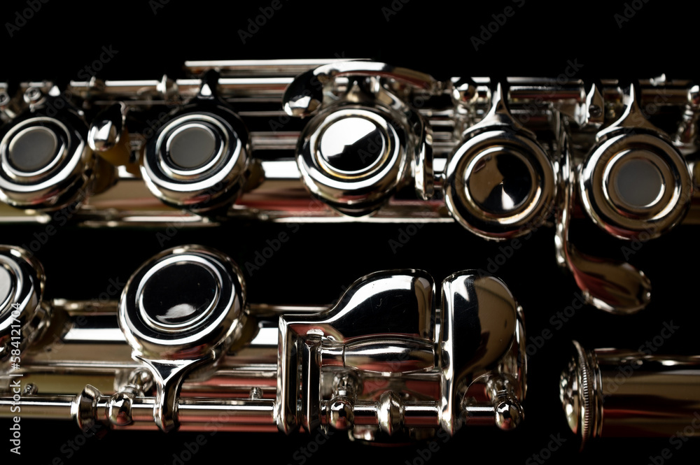 Obraz premium Close shot of a high quality metal alloy flute
