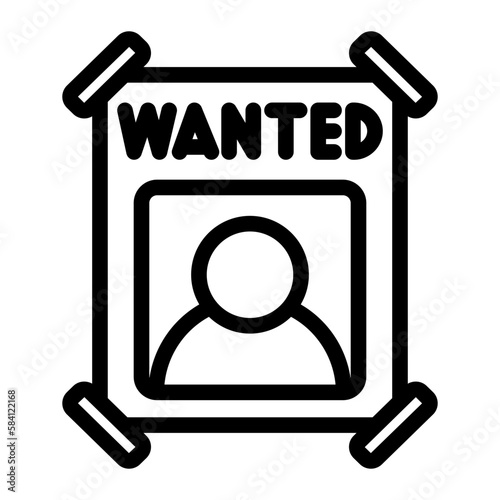 wanted line icon