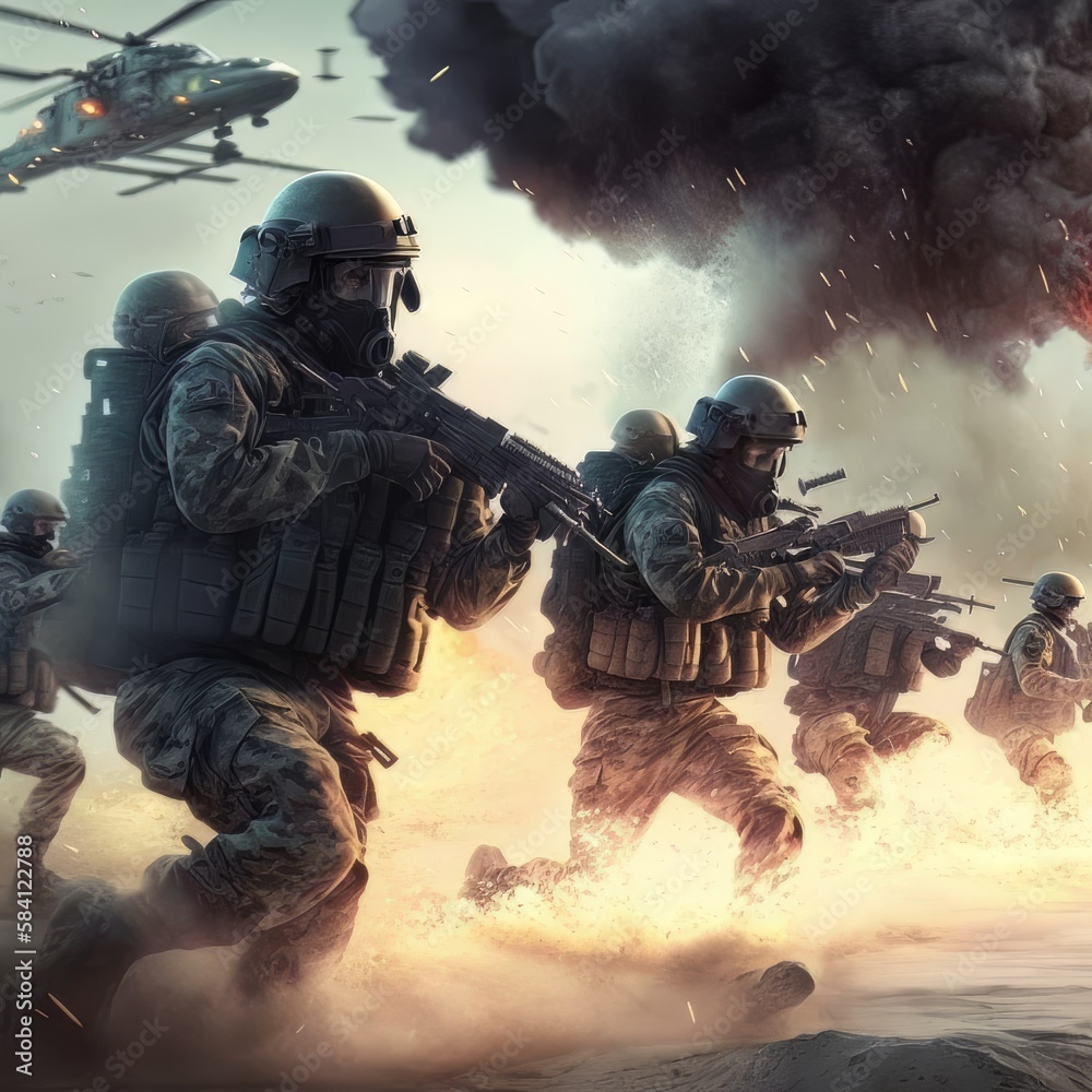 Modern Military Warfare Soldiers in Combat Modern Military Warfare Soldiers in Combat
