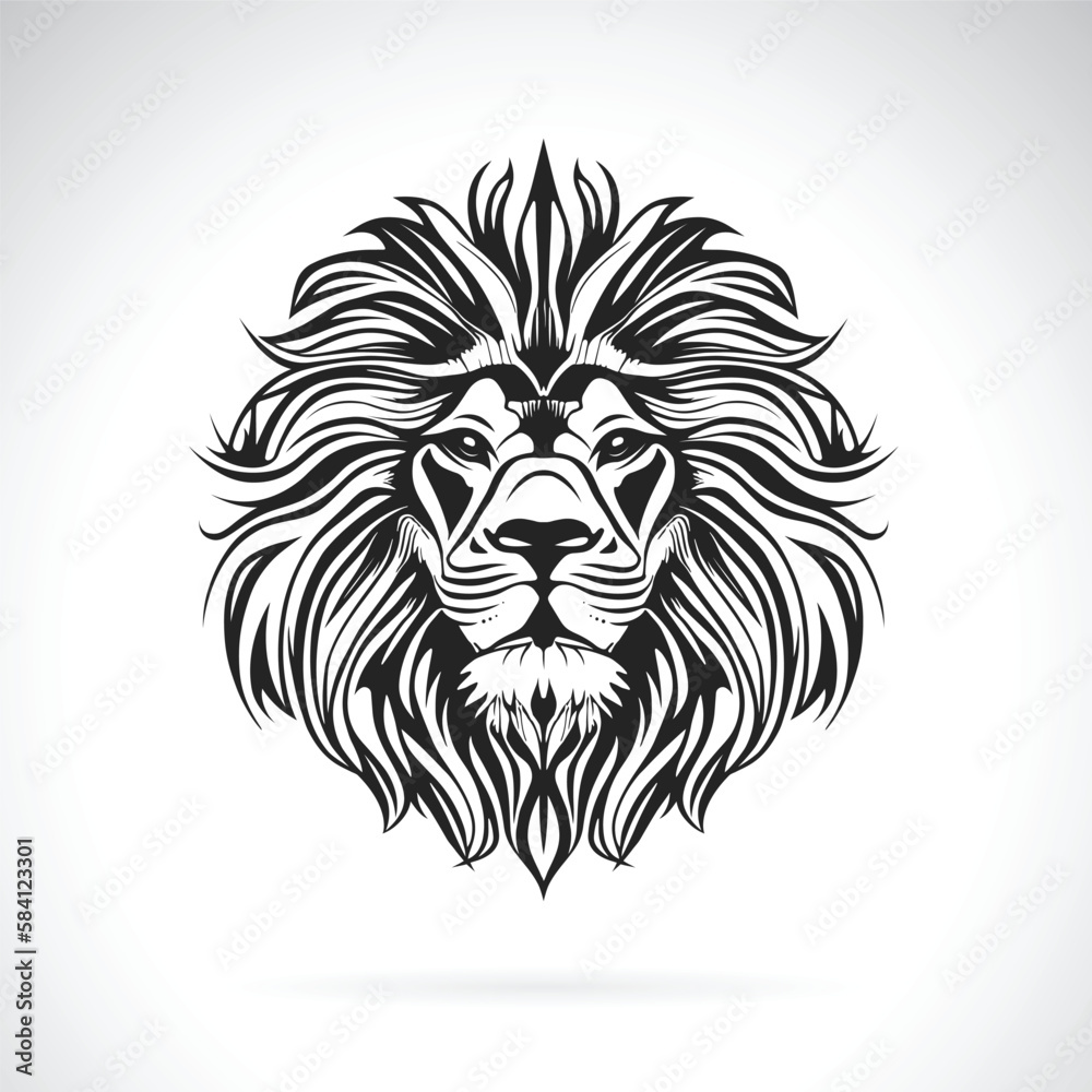 Vector of lion head design on white background. Easy editable layered vector illustration. Wild Animals.