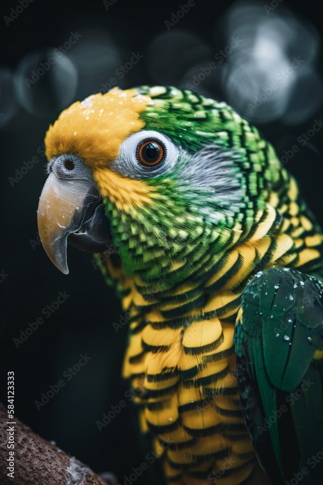 Green and yellow parrot
