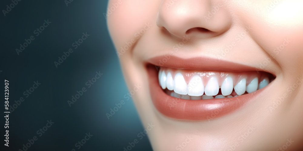 Obraz premium Close-up of beautiful woman's teeth