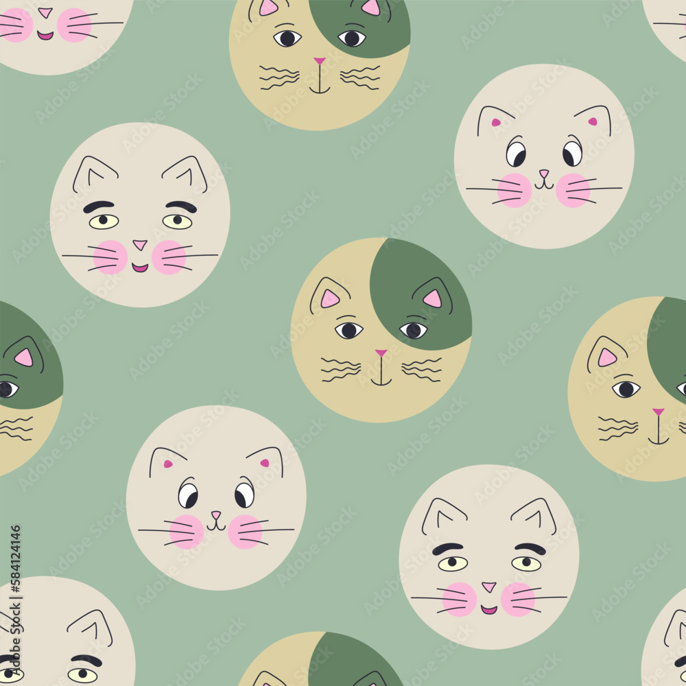 Funny cat face, abstract personage, mascot design, funny face, cute icon. Funny cat face, abstract personage, mascot design, funny face, cute icon.