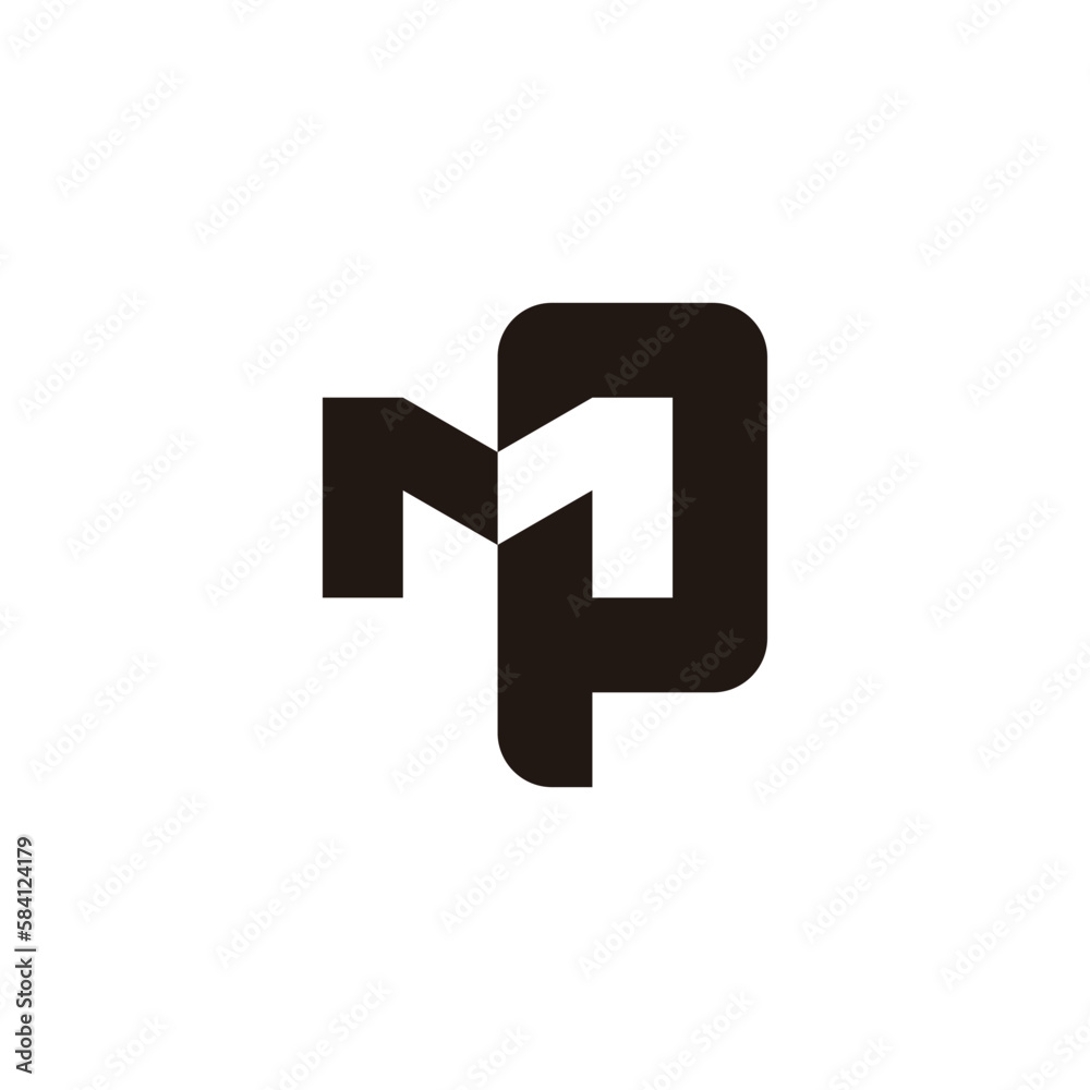 letter mp simple geometric logo vector letter mp simple geometric logo vector