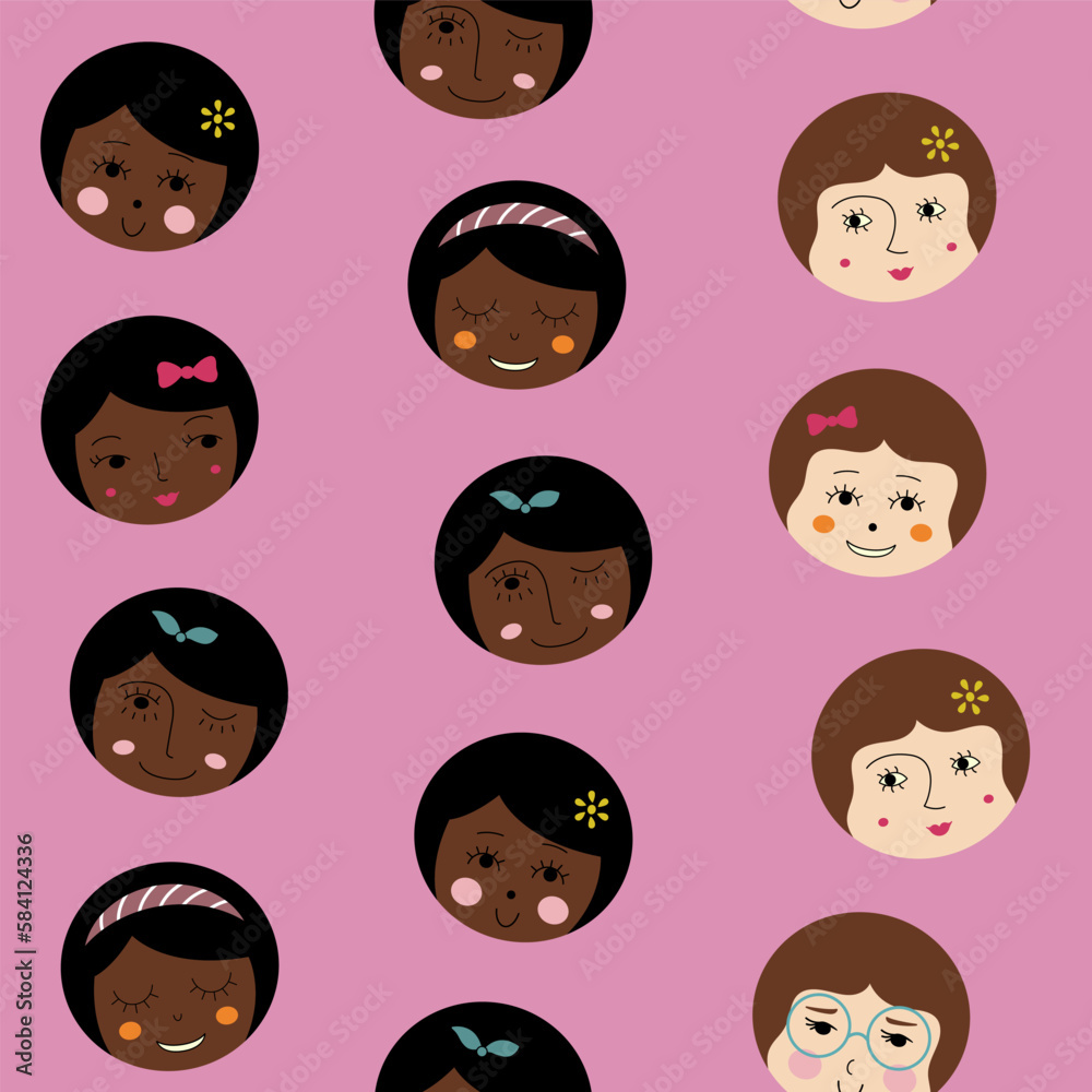 Feminine look, abstract personage, mascot design, funny face, cute icon. Feminine look, abstract personage, mascot design, funny face, cute icon.