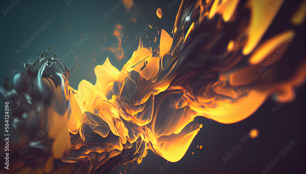 Captivating 3D Rendered Caustic Backgrounds, Dazzling curved abstract