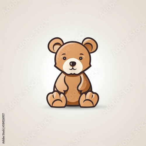 a cartoon brown teddy bear. AI generative