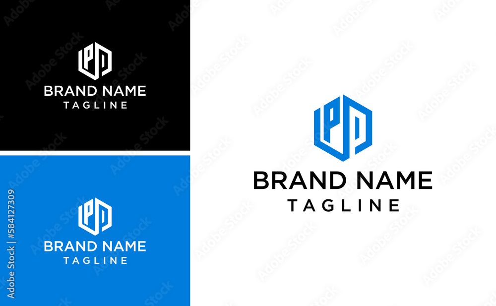 initial LPP logo design with abstract polygon shape vector template initial LPP logo design with abstract polygon shape vector template