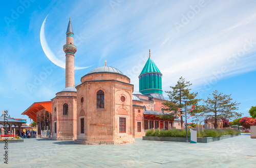 Mevlana museum mosque in Konya, Turkey photo