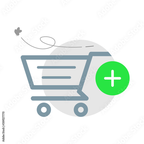 empty no item in the shopping cart, click to go shopping now concept illustration flat design vector eps10. modern graphic element for landing page, empty state ui, infographic, icon