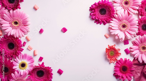 AI art Gerbera picture frame ガーベラのフレーム